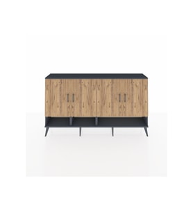 Arges Konsol 6 Raflı 4 Kapaklı 176x30x99 Antrasit-Çam/Aytaşı