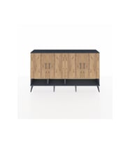 Arges Konsol 6 Raflı 4 Kapaklı 176x30x99 Antrasit-Çam/Aytaşı