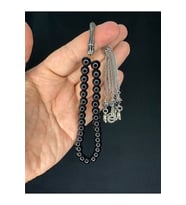 ONİKS TAŞI TESBİH KÜRE KESİM SİYAH RENK 8MM T-746 (Çok Renkli)