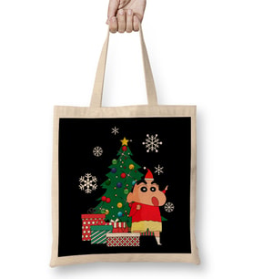 Crayon Shin Chan Around The Christmas Tree Bez Çanta Uzun Saplı