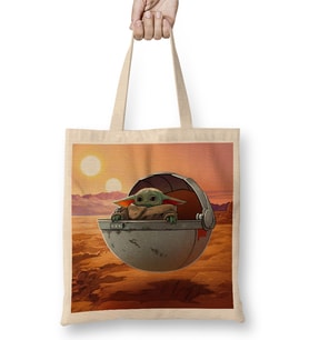 Baby Yoda Star Wars 02 Bez Çanta Uzun Saplı