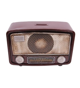 Dekoratif Metal Radyo Kumbaralı Vintage Hediyelik
