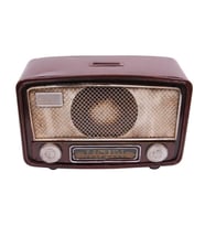 Dekoratif Metal Radyo Kumbaralı Vintage Hediyelik