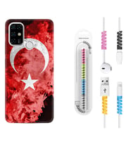 Casper E30 F20 X20 Kılıf Kablo Koruma Spiral Silikon Şanlı Türk Bayrağı 1315
