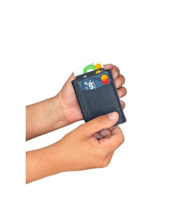 Premium Serisi Lüks Deri Özel Tasarım Mekanizmalı Dikey Erkek Cüzdanı (Lacivert)