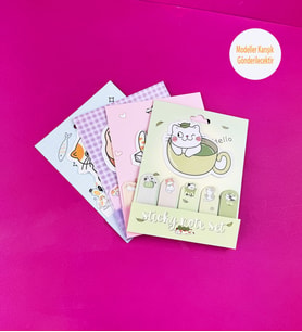 Sevimli Kedi Tasarımlı Post-it