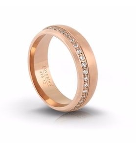 317L Çelik Lovering bayan alyans yüzük Lv425 (Rose)