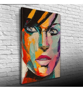 Mavi Gözlü Kadın Portresi Yağlıboya Kanvas Tablo 50 x 70