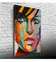 Mavi Gözlü Kadın Portresi Yağlıboya Kanvas Tablo 50 x 70