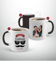 BK Gift Kişiye Özel Babalar Günü Hediyesi Fotoğraflı Sihirli Kupa Bardak-90 (Beyaz)
