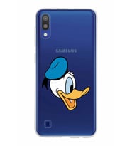 Samsung Galaxy M10 Kapak Donald Duck Tasarımlı Şeffaf Silikon Kılıf