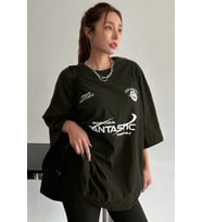 Fantastic Baskılı Unisex Oversize Tshirt (Siyah)