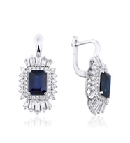 4.85 Karat Safir Pırlanta Küpe