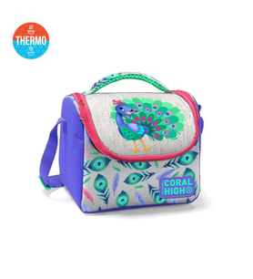 Coral High Kids Gümüş Lavanta Tavus Kuşu Desenli Thermo Beslenme Çantası 11869
