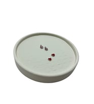 Silindir Model Süet Kumaş 20/20 cm Batırmalı Küpe-Piercing Tablası (Krem)