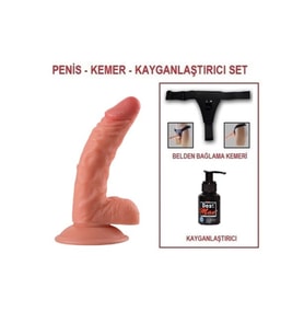 18 cm Belden Bağlamalı Realistik Vantuzlu Dildo Penis