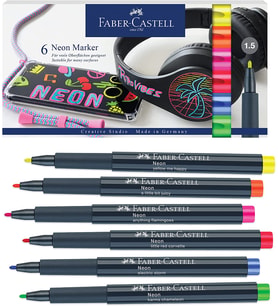 Faber-Castell Neon Markör, 6'lı Set
