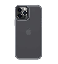 iPhone 12 Pro Max Kılıf Kenarları Renkli Arkası Mat Kılıf (Gri)