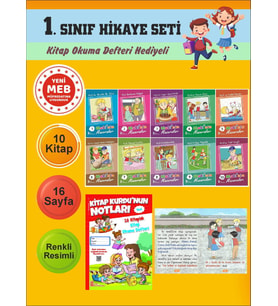 1.Sınıflar İçin Okumayı Sevdiren 10 lu Hikaye Seti 9 (Kitap Okuma Defteri Hediyeli)