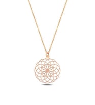 Rose Renk Yaşam Çiçeği Model 4 Bayan Gümüş Kolye GKLYSMCCGM4-ROS