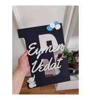 ÇOCUK VE BEBEK ODASI KAPI VE DUVAR SÜSÜ İSİMLİ PANO