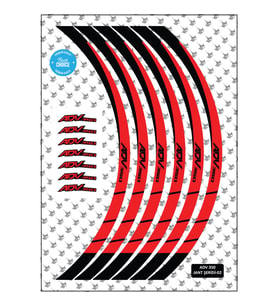 Grippatch Honda ADV350 Uyumlu Jant Şeridi - Kırmızı / Siyah