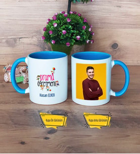Drama Öğretmeni Kupa Bardak Mavi Fotoğraflı Öğretmenler Günü Hediyesi