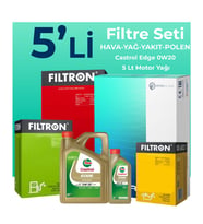 Filtron Kia Ceed 1.6 Dizel Filtre Bakım Seti Castrol Motor Yağlı (2019-2023) 5 Li
