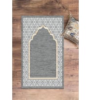 EVDEYA Dijital Baskılı Yıkanabilir Hediyelik Şık Namazlık Seccade 70x130 cm, SECCADE-17-GRİ, (Gri)