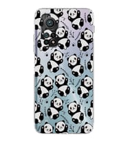 Xiaomi Mi 10T  Kamera Korumalı Kapak Panda Tasarımlı Şeffaf  Kılıf