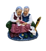 pilelistore Polyester Yaşlı Çift Kalemlikli Biblo