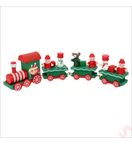 Yılbaşı Dekorasyonu, Ahşap Tren Seti - 22 cm (STD)