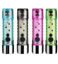 Renkli Mini Mıknatıslı USB Şarjlı El Feneri 6 Mod Işıldak Kırmızı Acil Durum İkaz Feneri