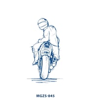 MGZS-045 YARI KALICI MOTORCU DESEN DÖVME-TATTO