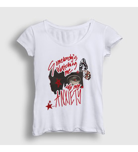 Presmono Kadın Beyaz Somebody's Watching Me Doechii T-Shirt 545159tt