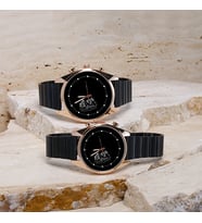 Aslan Figürlü Çift Sevgili Saati, Erkek ve Kadın Kol Saati, Sevgili Özel, İsim ve Tarih Yazılabilir (Rose Gold Altın)