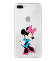 Apple iPhone 7 Plus Uyumlu Kamera Korumalı Tıpalı Kapak Minnie Mouse TasarımlıŞeffaf Kılıf