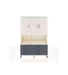 Hyperion Dolap 6 Raflı 6 Çekmeceli 3 Kapaklı 132x44x195 Aytaşı-Aytaşı/Antrasit
