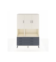 Hyperion Dolap 6 Raflı 6 Çekmeceli 3 Kapaklı 132x44x195 Aytaşı-Aytaşı/Antrasit