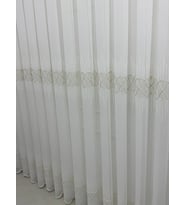 NİVEMESHOME V-117 MARİNA GOLD 1/2,5 BAMBU TÜL PERDE
