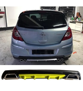 Opel Corsa D Sarı Difüzör Çiftli Kare Egzoz Görünümlü D Tip Difizör