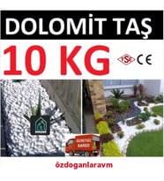 Dolomit  Bahçe Dekor Peyzaj  Beyaz Taş Dere Çakıl Taşı 10 Kg
