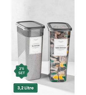 2'li Toz ve Tablet Deterjan Saklama Kutusu, 3,2 Litre