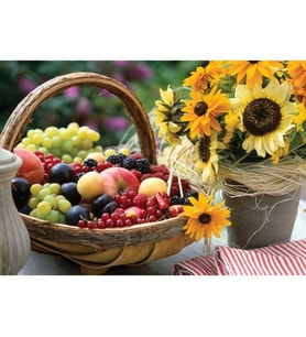 1000 Parça Fruit And Sunflower Puzzle - Koleksiyonluk Yapboz