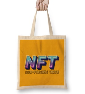 Non-Fungible Token Nft Crypto Currency Mining GIFT Bitcoin Ethereum Bez Çanta Uzun Saplı