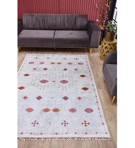 Dijital Kaymaz Yıkanabilir Beyaz Klasik Salon Halısı Mutfak Halısı Koridor Halısı Yolluk HLN5082