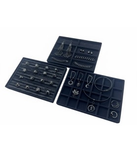 Bern Model Süet Kumaş Siyah Renk 34/24cm 3 Lü TakımTakı Sergileme Standı