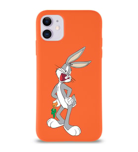 Apple iPhone 11 Uyumlu Lansman Kılıf Bugs Bunny Tasarımlı Altı Kapalı İçi Kadife Kaplı  Kapak (Şeffaf)