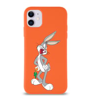Apple iPhone 11 Uyumlu Lansman Kılıf Bugs Bunny Tasarımlı Altı Kapalı İçi Kadife Kaplı  Kapak (Şeffaf)