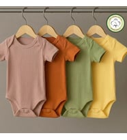 bebeqon %100 Pamuk 4’lü Kısa Kol Bebek Body Çıtçıtlı Zıbın Seti